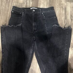 Abercrombie & Fitch Black Skinny Jeans with Split Hem Design